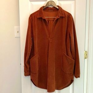 CP Shades cinnamon-brown wide wale corduroy Teton tunic
